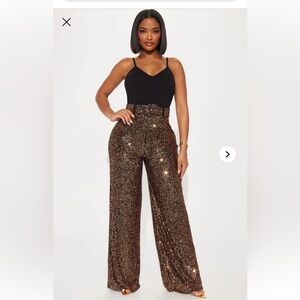 Sequin bronze jumpsuit- Medium NWT